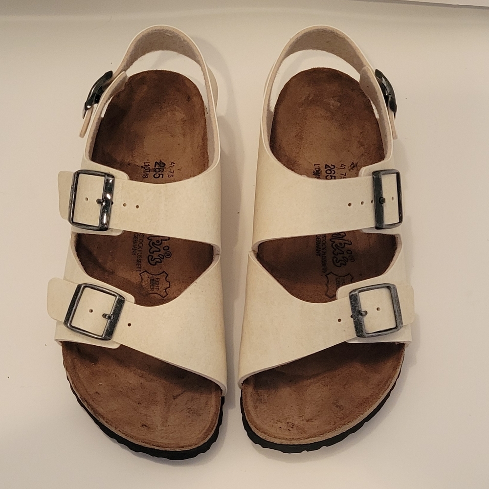 BIRKENSTOCK BIRKI'S LE MANS Off White Sandals Size 10 41 - Picture 2 of 9